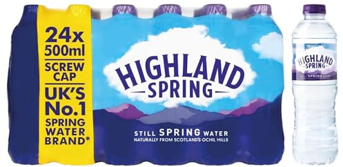 Hiighlands Spring Water 500ml (Pack of 24) | Pure Scottish Spring Water | Crisp Hydration | Embrace the Purity | Quench Your Thirst with Highland Spring |Bulk Value Pack