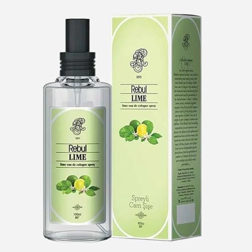 Rebul Lime Eau de Cologne | Acqua colonica per uomo bottiglia di vetro 100 ml After Shave, Cologne, acqua da barba per uomo e donna