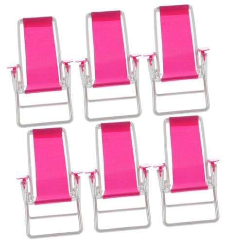 UPKOCH 6stücke Mini Möbel Für Puppenhaus Teiliges Mini Liegestuhl Deko Für Strand Und Garten Robustes Design Für Mikro-landschaften Und Kinderzimmerdekoration