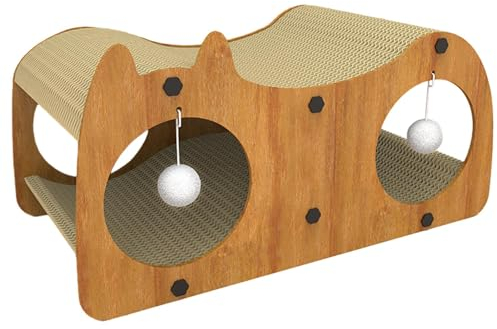 Casa para gatos | Tabla rascadora para gatos | Túnel rascador para gatos, tumbona para gatos, rascador de cartón, casa de gato, juguete para rascar para gatos, tabla de rascar interactiva para gatos