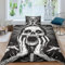 BLISSCOZY Zombie schreiend 3D Bettwäsche Muster Mikrofaser Bettbezug Mit Reißverschluss Und Kissenbezug Single（135x200cm）