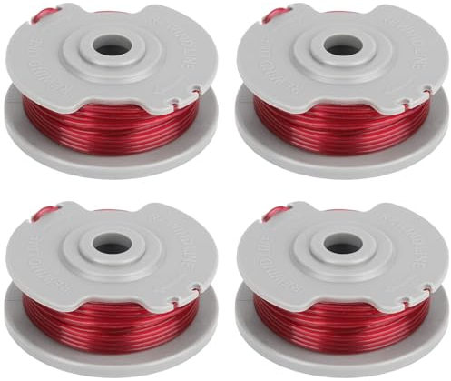 Yweller Rasentrimmer Ersatzfadenspule 5306-20 für Gardena Turbotrimmer Art.8844,8845 SmallCut 300,9844,9845,9824,Art.8824 EasyCut Li-18/23 Austauschbare Fadenspule Ø 1,65mm, 10m Länge 4 Stücke