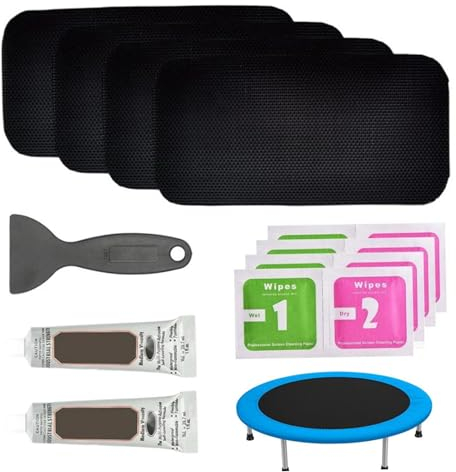 Trampolin -Reparaturkit, Trampolinreparatur Patch, Trampolinreparaturkit Rechteckige Klebstoff -Trampolin -Reparatur -Reparatur -Set Sprungmatte Fixierung mit Kleber