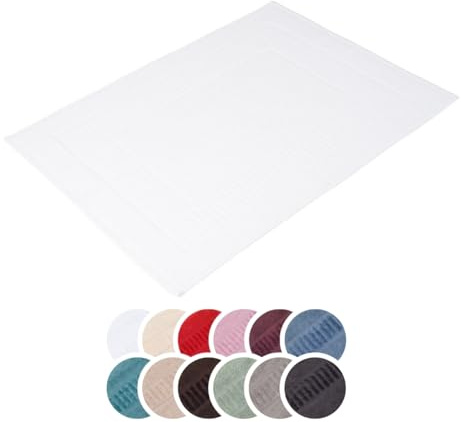 liebling Badvorleger 100% Bio Baumwolle, Serie Organic, 1200 gr. / m², 60 x 100 cm, 60 Grad, GOTS-Zertifiziert, schnelltrocknend, Farbe: weiß