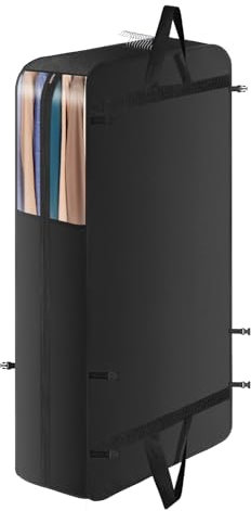 KEEGH Kleidersack Anzug 127x60x25 cm Anzugtasche Herren Faltbar Kleiderhülle Lang für Umzüge mit Tragegriff und Klares Fenster Atmungsaktive Reise Kleidersäcke für Sakkos Anzug Kleid