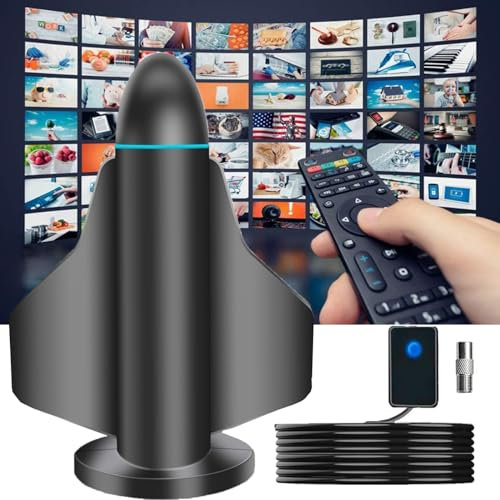 Rewave TV-Antenne, DVB-T2-Antenne, Freeview, Digitale TV-Antenne für den Innenbereich, mit starkem Signal, 950+ Meilen Reichweite, Smart-TV-Antenne für den Innenbereich, unterstützt (B)