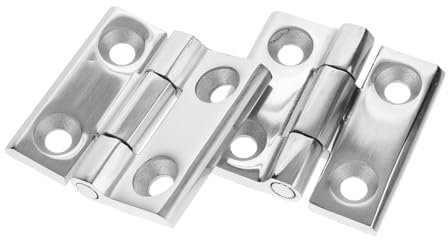 Veemoon 2pcs Stainless Steel Heavy Duty Boat Hinges 40x40x5mm Marine Hatch Hardware Sturdy Camper and Trailer Door Hinges for Outdoor Use