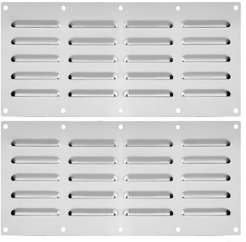 Bulevisiter Pannelli di sfiato in acciaio inox per accessori per grill, coperture di ventilazione in acciaio inox, prese d'aria per barbecue per fuoco in muratura e cucina all'aperto (2 pezzi)