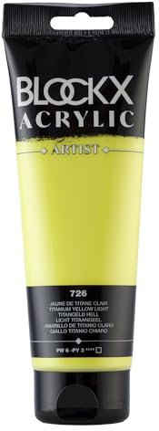 Blockx 61726BXC Acrylique FineOpaque et Satinée - Jaune de titane clair PW 6/PY 3 - 250ml