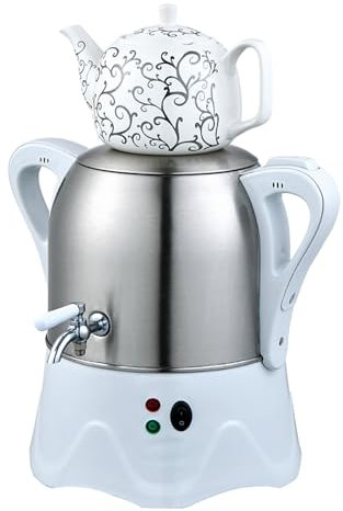 TYH Théière Turque électrique 2000 W, théière en Acier Inoxydable 3 L, théière en céramique 1 L, Samovar électrique, avec Fonction de Maintien au Chaud, pour café, thé parfumé, thé Turc