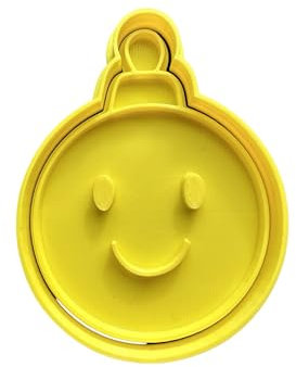 The Cookie Cutter Hub Plätzchen Ausstecher Ausstechform mit weihnachtlichem Smiley-Gesicht und passender Prägung für Plätzchen, Kekse, Ton, Backdekoration