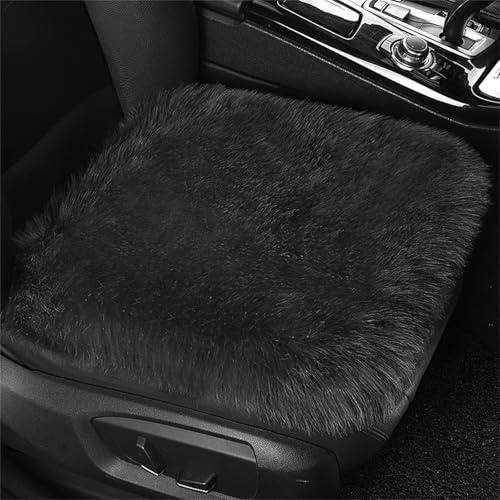 champracer lammfell autositzbezug, Autositzkissen, autokissen winterplüsch, Faux Lammfell Auto Sitzauflage, Universell für Autositz, Bürostuhl und meisten Stühle (Dunkelgrau)