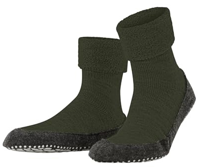 FALKE Cosyshoe M Hp lana puños en la suela 1 par, Calcetines para casa Unisex adulto, Verde Dark Moss 7617, 43/44 EU