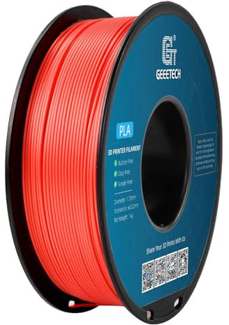 GEEETECH Filament PLA 1.75mm, 3D Drucker PLA Filament 1kg Spool, Pla Rot