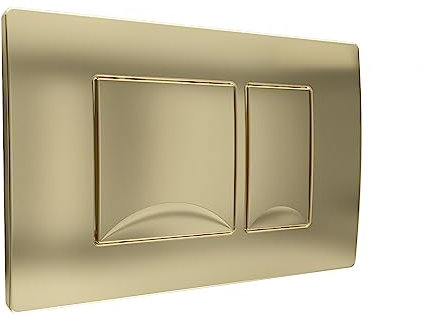 Dual Flush Plate Brushed Brass (Rectangular)