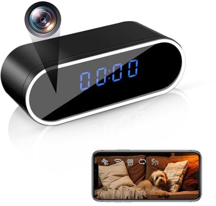 RUMUCF Spy Canera Clock Camera Wireless Hidden Camera 1080P Video Recorder Indoor Security Cam Night Vision Motion Detection Covert Nanny Cam for Home