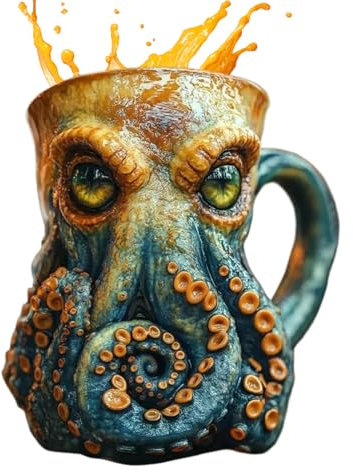 Cthulhu Octopus Mug, Cthulhu Inspired Pirate Tankard, Novelty 3D Octopus Shaped Beer Mug, Medieval Pirate Vikings Style Beer Cup, Kraken Tentacle Portable Drinkware, for Home Decor & Party Favors