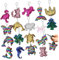 BESPORTBLE 18 Piezas De Llaveros Colgantes Accesorios Para Llaveros De Servicio Lindas Etiquetas Para Niñas Suministros Para Fiestas Escolares De Neón Stitch J Abalorio De