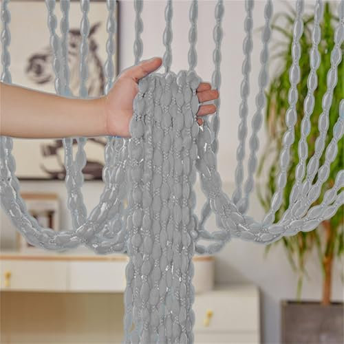 Highdi Door Curtains to Stop Flies Beaded, Door Beads Curtains for Doorways Fly Screens String Room Divider for Home Decor and Windows (Silver gray,1 * 2M)