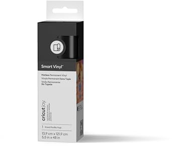 Cricut Joy Smart Permanent Vinyl, Black, 13.9cm x 1.2m, Self-Adhesive Vinyl Sheet | Ideal for Customising Mugs, Bottles & DIY Crafts, for All Cutting Machines Joy Machine