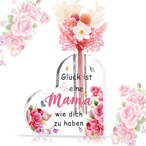 Acrylic Herzvase Muttertagsgeschenk Geburtstagsgeschenk Geschenke Für Mama, Beste Mama Geschenk Geburtstag
