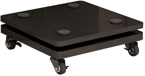 Generisk subwoofer högtalarisoleringsstativ med hjul – justerbar golv-ljudplatta för hemmabio, perfekt för standardhögtalare, mått 25 x 35 x 8 cm