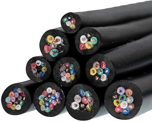 Fils, Câble PVC 10M 24 26AWG 2 3 4 5 6 8 10 12 14 16 conducteurs en fil de cuivre gainé câble électrique RVV souple noir(4 cores,0.12mm 26AWG)