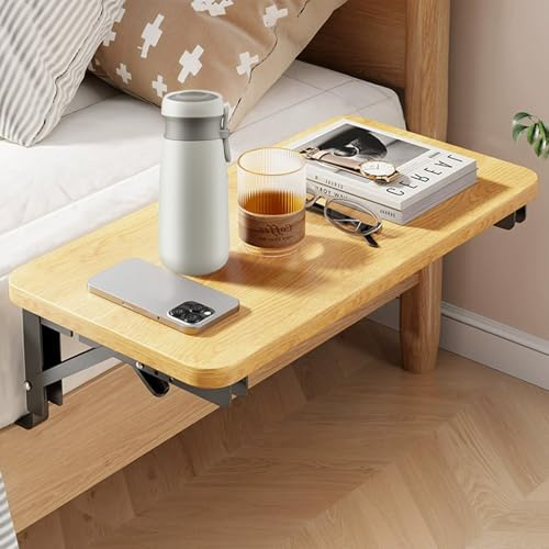 Bettablage zum Einhängen, Faltbar Bettseitiges Nachttischregal, Tablett Nachttisch Regal, Tablett-Organizer, für Wohnungen und Wohnheime, 30 x 20 cm