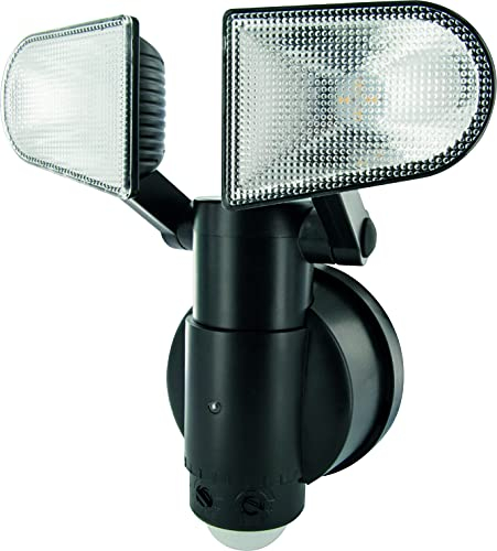 SCHWAIGER -LED220 011- LED Sensor- / Sicherheits- / Bewegungsleuchte mit PIR-Sensor und zwei Lampen, schwarz, 17.5 x 22.5 x 15.5 cm