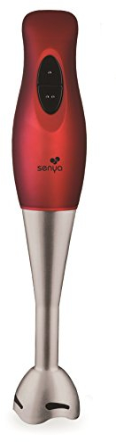 Senya mixeur plongeant Soft Touch, 2 vitesses, pied détachable en acier inoxydable, Rouge finition gomme 200W, SYCP-M014