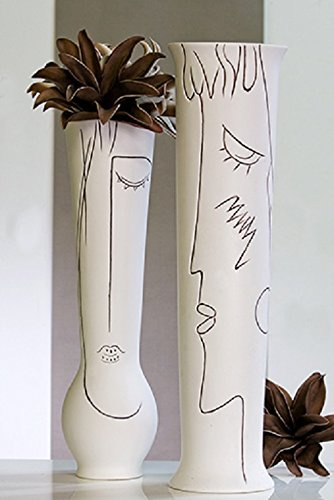 Casablanca Vase Art Keramik,Creme-weiß,H.70cm2f.sort.