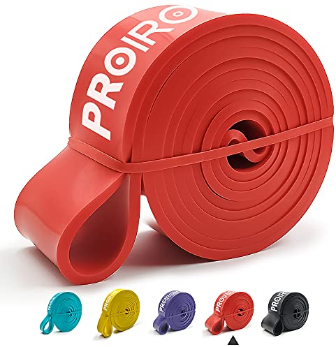 PROIRON Resistance Bands, Widerstandsbänder Set für Kraftraining, Pull Up Fitnessbänder, Bänder Krafttraining für Fitness/Sport/Muskelaufbau/Klimmzug/Yoga/Crossfit- EIN Rot (31-54kg)