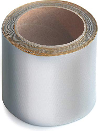 Wupsi PVC-Planen-Reparaturband - Klebeband zur Reparatur von Löchern & Rissen an LKW-Plane, Anhängerabdeckung, Markise & Zelt - Silber, 10 cm X 5 m