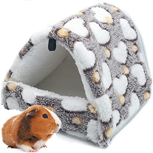 LeerKing Kleintiere Kuschelhöhle Meerschweinchen Kuschelbett Nest Plüsch Haus Hängematte für Ratte Hamster Nager Frettchen Bartagame Degu Braun M