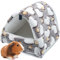 LeerKing Kleintiere Kuschelhöhle Meerschweinchen Kuschelbett Nest Plüsch Haus Hängematte für Ratte Hamster Nager Frettchen Bartagame Degu Braun M