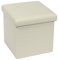 Bonlife Weiß Pouf Hocker Imitationsleder Kiste mit Deckel Sitztruhe Schlafzimmer Möbel Faltbare Truhe Aufbewahrung Maximale Belastung 150kg 30x30x30cm