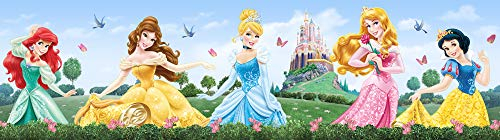 1art1 Disney Prinzessin Merida, Belle, Cinderella, Aurora, Snow-White Bordüre Tapeten-Borte Selbstklebend 500x14 cm