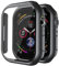 Uluck 2 Stück Hard Hülle mit Glas Displayschutz Kompatibel Apple Watch Series 9/8/7 41mm, Displayschutz Rundum Schutzhülle Schutzhülle Ultradünnes Schutz Case, Schwarz