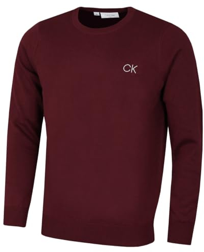 Calvin Klein Mens Round Neck Tour Sweater - Burgundy - XL