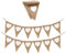 Borsgye 13 Stück Sackleinen Banner Dreieck Flagge Wimpelkette Leinen Jute Stoff Wimpel Rustikal Buchstaben Wimpel Bunting für Hochzeit Babydusche Party Geburtstag Dekoration - 2 Kette Weiß Herz