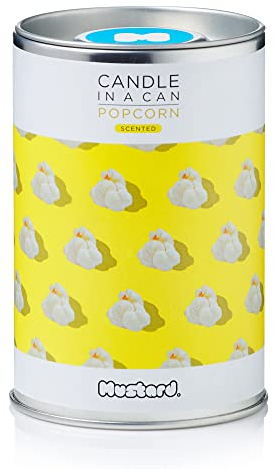Mustard - Kerze in einer Dose | Duftkerze | Natürliches Sojawachs | Aromatherapie-Kerzen | Tragbare Blechkerzen | Home Spa | Büro Schreibtisch Dekor | Neuheit Geschenkidee (Popcorn)