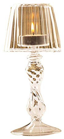 M/E Bougeoir de style européen en verre transparent en forme de lampe de table romantique, décoration de table pour fête, mariage, dîner, café, décoration d'intérieur