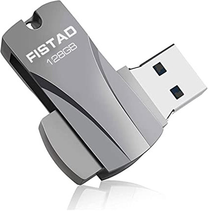 FT USB Stick 128GB USB 3.0 USB Flash Drive 128GB Metal Flash Drive Waterproof Pen Drive Portable USB Stick 128GB for School Office Car PC Laptop (Black)