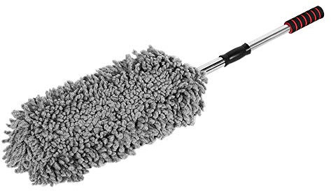 Plumero de coche, kit de ventana de cepillo de limpieza de coche, plumero extensible retráctil cera de polvo arrastre lavable para coche camión SUV motocicleta