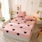 Lanqinglv Spannbettlaken 180x200 cm Kinder Mädchen Rosa Herznmuster Matratzenschoner Spannbetttuch aus Mikrofaser - Bettlaken Spannbettlaken für Boxspringbett,Matratze bis 30 cm höhe