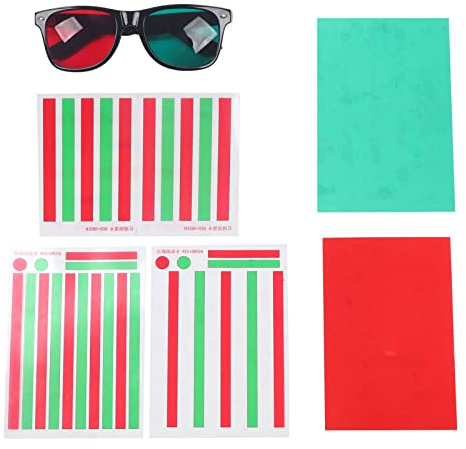 Semme-Augentrainingskarten für Myopie, Strabismus und Amblyopie mit Rot-Grün-Brille