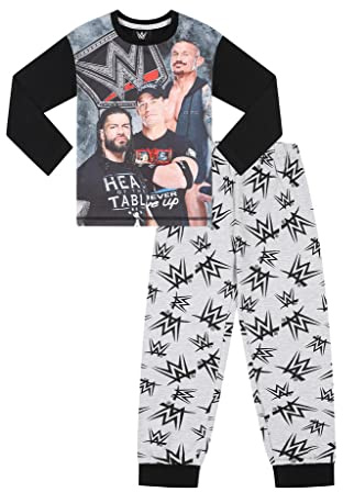 WWE Roman Reigns Randy Orton John Cena World Wrestling Entertainment Langes Pyjama-Set für Jungen, grau, 6-7 Years
