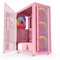 Apevia Inspire-PK Inspire Mid Tower ATX Gaming PC Case w/ 4X 120mm ARGB Fans, 366 RGB Light Modes, 1x Metal Mesh Airflow Front Panel, 1x Door Swivel Style Magnetic Glass Side Panel, 2X USB3.0, Pink