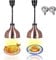 Wärmelampe Küche, Hängende Speisenwärmer Lampe Einziehbares, Wärmelampe Buffet mit 250W Infrarotlampe, Lebensmittel Wärmelampe für Küche und Buffets Esszimmer(Rotes Kupfer, 2 Stück)