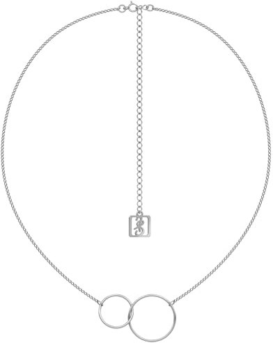 Island Soul Double Infinity Pendant, Halskette Damen Silber 925, Silberkette Damen 925 Mit Anhänger, Choker Kette Damen, Modeschmuck Kette Lang, Frauen Geschenk